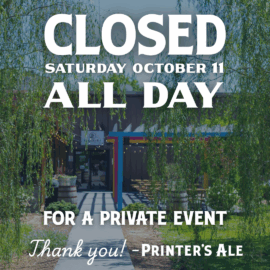 CLOSED for Private Event